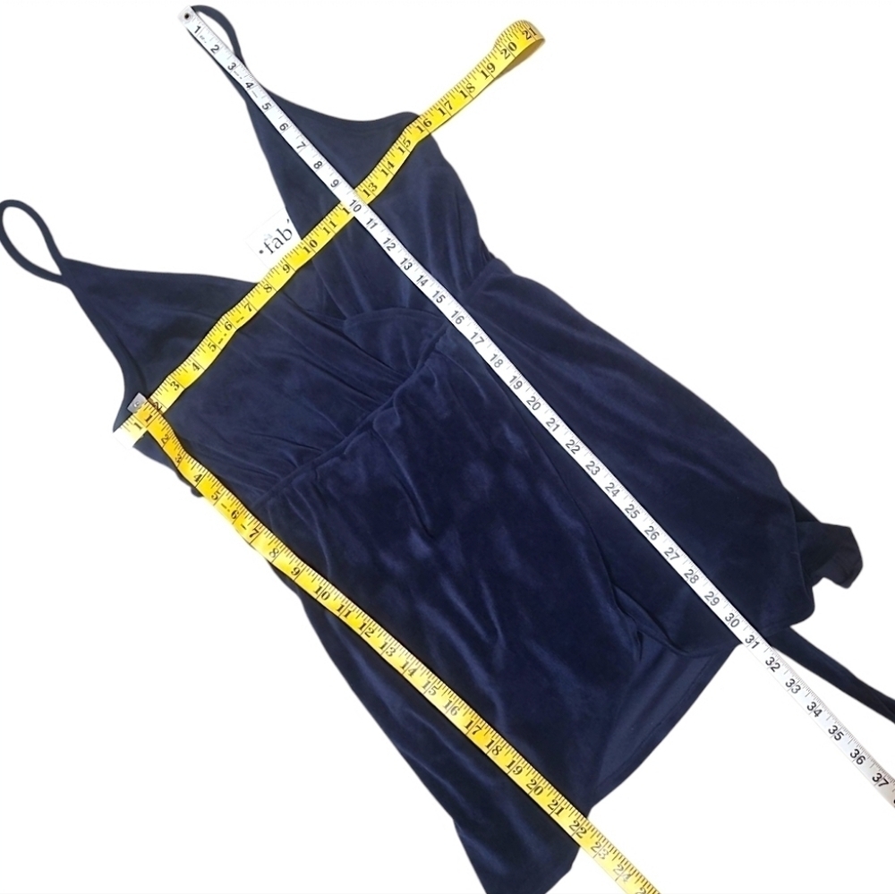 Skylar + Madison Velvet Wrap Cocktail Dress Romper W/ Tie Navy Size Large NWT - Picture 7 of 10